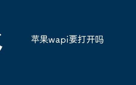 苹果wapi要打开吗