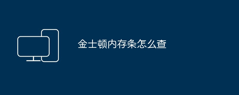 金士顿内存条怎么查