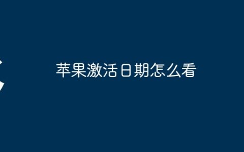 苹果激活日期怎么看