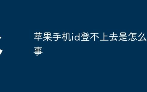苹果手机id登不上去是怎么回事