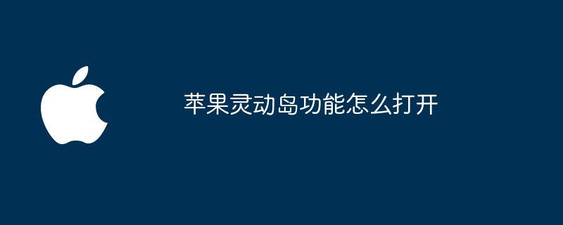 苹果灵动岛功能怎么打开