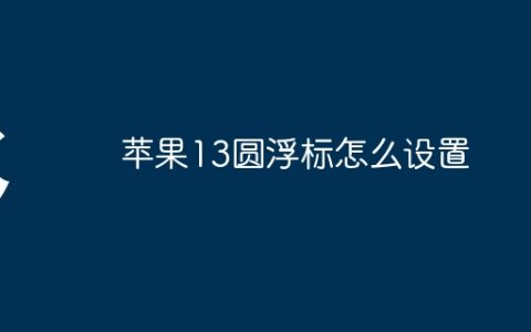 苹果13圆浮标怎么设置