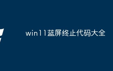 win11蓝屏终止代码大全