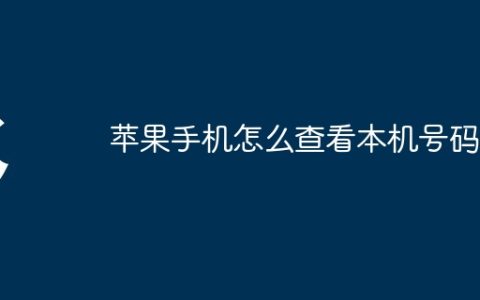 苹果手机怎么查看本机号码