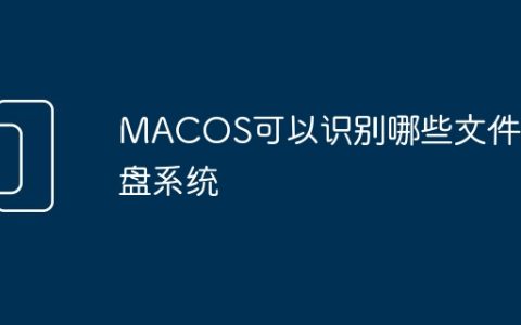 MACOS可以识别哪些文件 磁盘系统