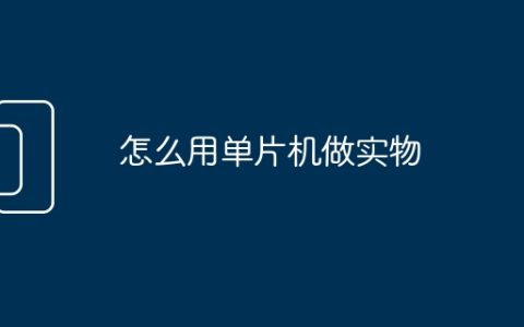 怎么用单片机做实物