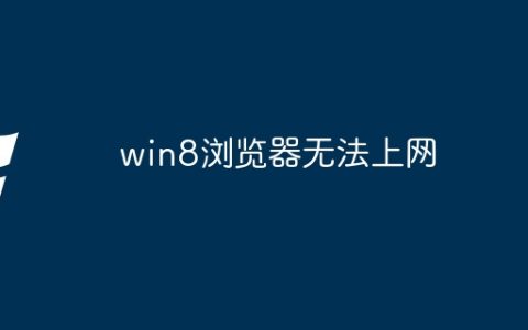 win8浏览器无法上网