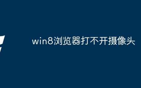 win8浏览器打不开摄像头