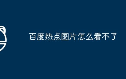 百度热点图片怎么看不了