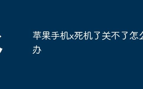 苹果手机x死机了关不了怎么办