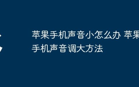 苹果手机声音小怎么办 苹果手机声音调大方法