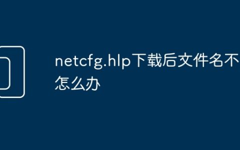 netcfg.hlp下载后文件名不是怎么办