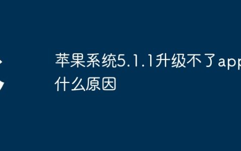 苹果系统5.1.1升级不了app什么原因
