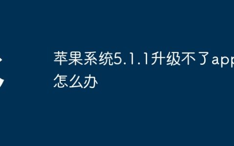 苹果系统5.1.1升级不了app怎么办