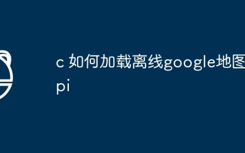 c 如何加载离线google地图api