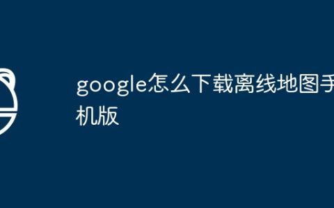 google怎么下载离线地图手机版