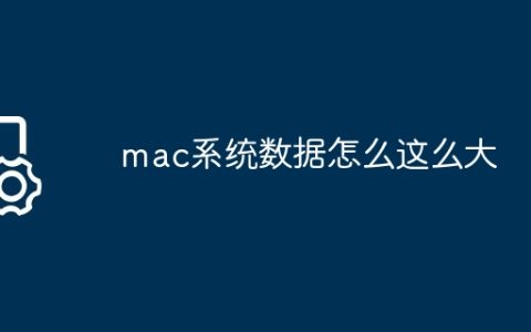 mac系统数据怎么这么大