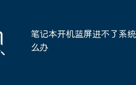 笔记本开机蓝屏进不了系统怎么办