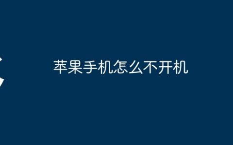 苹果手机怎么不开机
