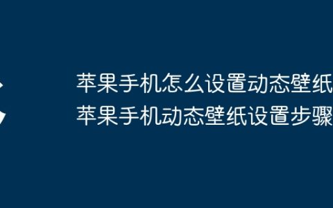苹果手机怎么设置动态壁纸 苹果手机动态壁纸设置步骤
