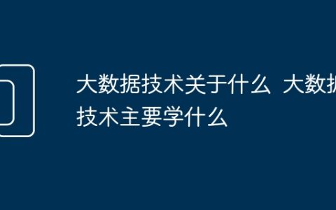 大数据技术关于什么  大数据技术主要学什么
