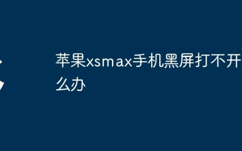 苹果xsmax手机黑屏打不开怎么办