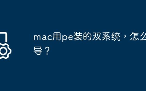 mac用pe装的双系统，怎么引导？