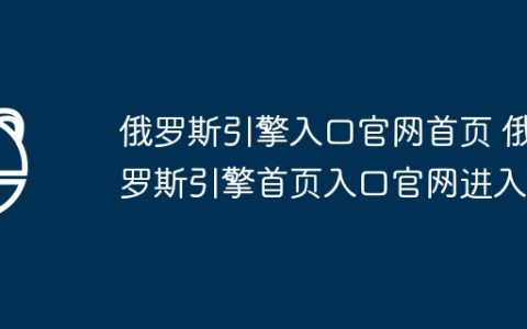 俄罗斯引擎入口官网首页 俄罗斯引擎首页入口官网进入