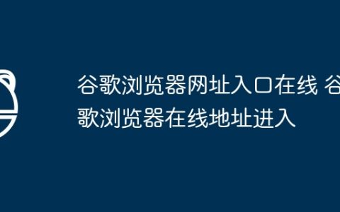 谷歌浏览器网址入口在线 谷歌浏览器在线地址进入