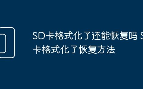 SD卡格式化了还能恢复吗 SD卡格式化了恢复方法