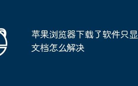 苹果浏览器下载了软件只显示文档怎么解决