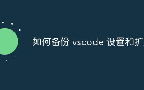 如何备份 vscode 设置和扩展