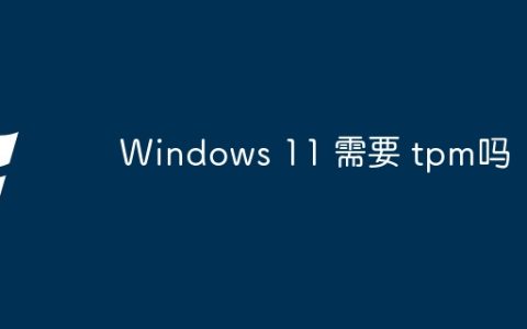 Windows 11 需要 tpm吗