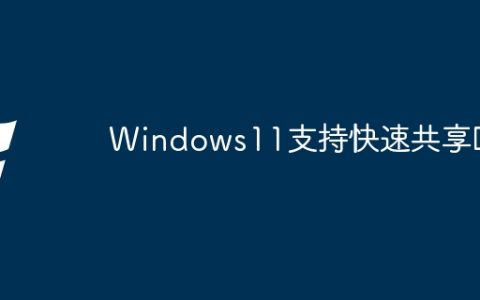 Windows11支持快速共享吗