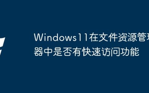 Windows11在文件资源管理器中是否有快速访问功能