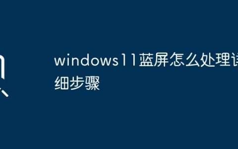 windows11蓝屏怎么处理详细步骤