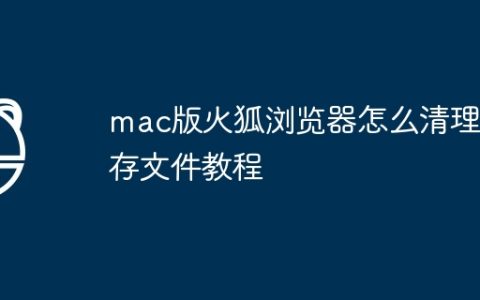 mac版火狐浏览器怎么清理缓存文件教程