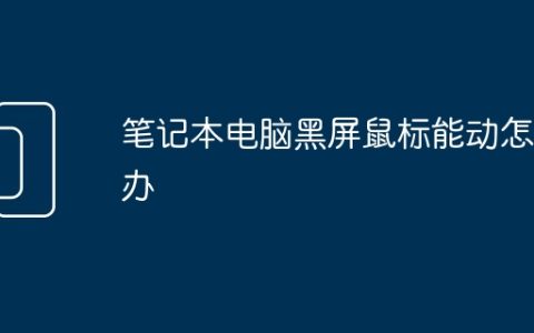 笔记本电脑黑屏鼠标能动怎么办