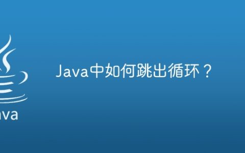 Java中如何跳出循环？