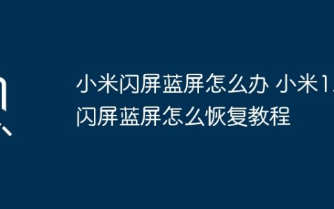 小米闪屏蓝屏怎么办 小米12闪屏蓝屏怎么恢复教程
