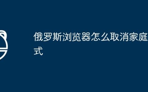 俄罗斯浏览器怎么取消家庭模式