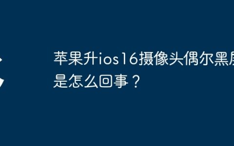 苹果升ios16摄像头偶尔黑屏是怎么回事？