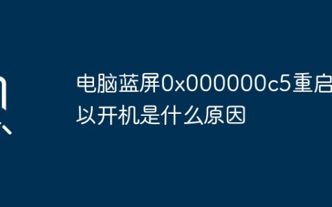 电脑蓝屏0x000000c5重启可以开机是什么原因