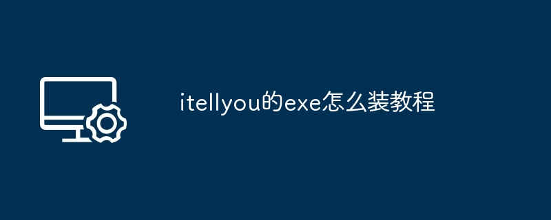 itellyou的exe怎么装教程