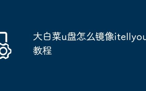 大白菜u盘怎么镜像itellyou教程