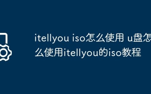 itellyou iso怎么使用 u盘怎么使用itellyou的iso教程