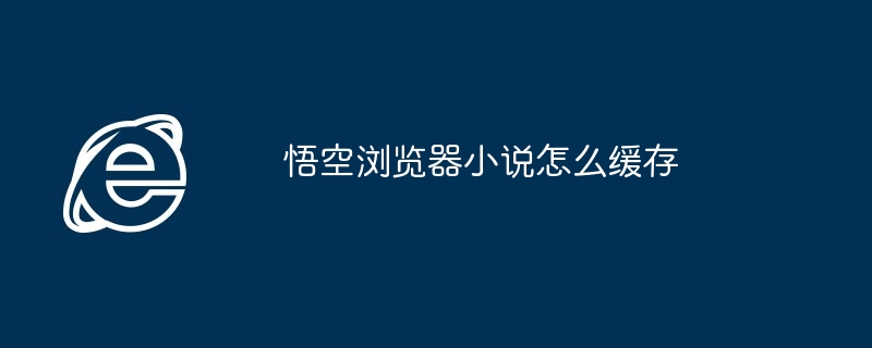 悟空浏览器小说怎么缓存