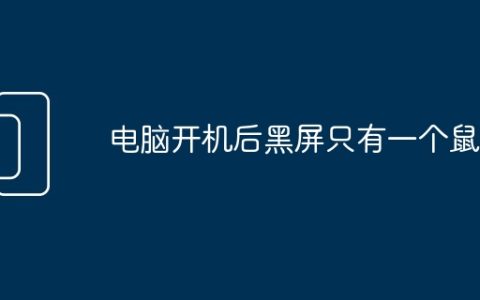 电脑开机后黑屏只有一个鼠标