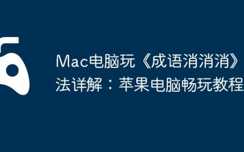Mac电脑玩《成语消消消》方法详解：苹果电脑畅玩教程