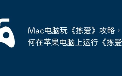 Mac电脑玩《拣爱》攻略，如何在苹果电脑上运行《拣爱》